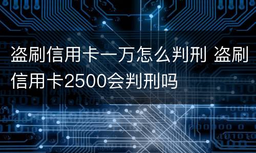 盗刷信用卡一万怎么判刑 盗刷信用卡2500会判刑吗