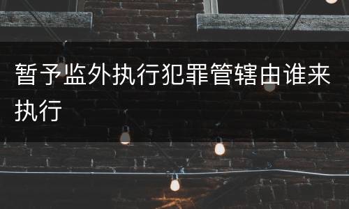 暂予监外执行犯罪管辖由谁来执行