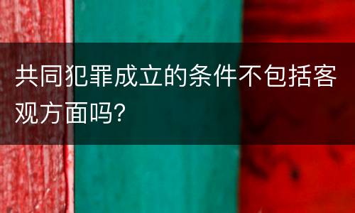 共同犯罪成立的条件不包括客观方面吗？