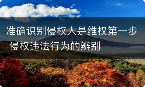 准确识别侵权人是维权第一步 侵权违法行为的辨别