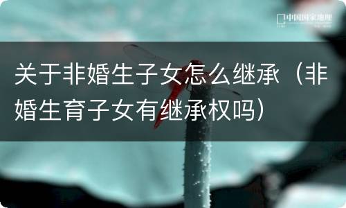 关于非婚生子女怎么继承（非婚生育子女有继承权吗）