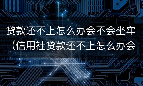 贷款还不上怎么办会不会坐牢（信用社贷款还不上怎么办会不会坐牢）