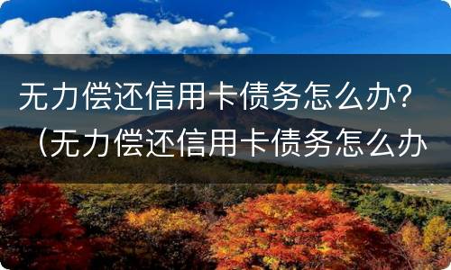 无力偿还信用卡债务怎么办？（无力偿还信用卡债务怎么办理）
