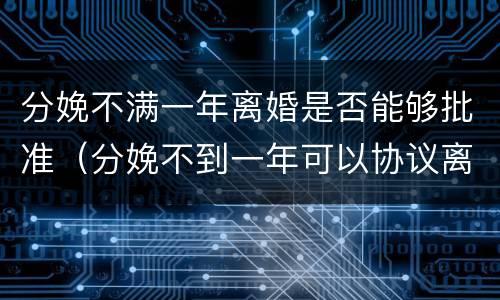 分娩不满一年离婚是否能够批准（分娩不到一年可以协议离婚吗）