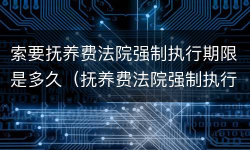 索要抚养费法院强制执行期限是多久（抚养费法院强制执行要多少钱）