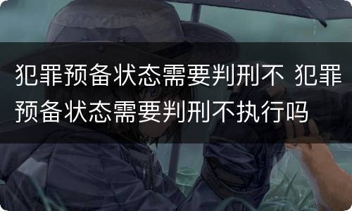 犯罪预备状态需要判刑不 犯罪预备状态需要判刑不执行吗