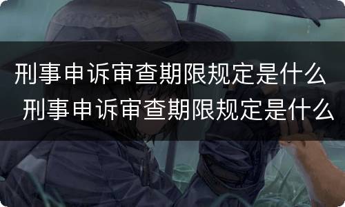 刑事申诉审查期限规定是什么 刑事申诉审查期限规定是什么时候开始