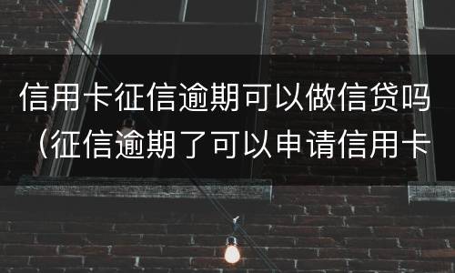 信用卡征信逾期可以做信贷吗（征信逾期了可以申请信用卡吗）