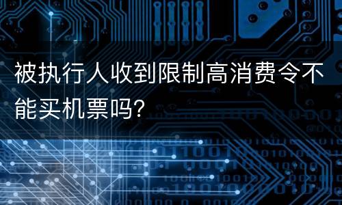 被执行人收到限制高消费令不能买机票吗？