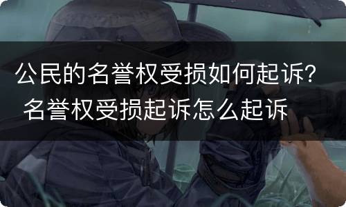 公民的名誉权受损如何起诉？ 名誉权受损起诉怎么起诉