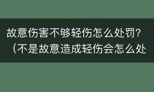 故意伤害不够轻伤怎么处罚？（不是故意造成轻伤会怎么处罚）