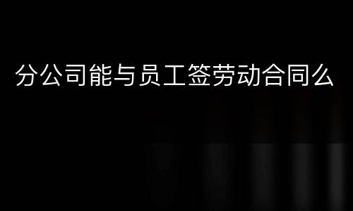 分公司能与员工签劳动合同么
