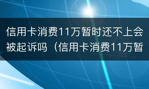 信用卡消费11万暂时还不上会被起诉吗（信用卡消费11万暂时还不上会被起诉吗知乎）