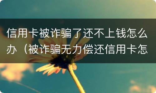 信用卡被诈骗了还不上钱怎么办（被诈骗无力偿还信用卡怎么办）