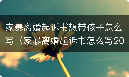 家暴离婚起诉书想带孩子怎么写（家暴离婚起诉书怎么写2020）