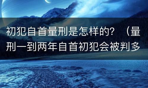 初犯自首量刑是怎样的？（量刑一到两年自首初犯会被判多久）