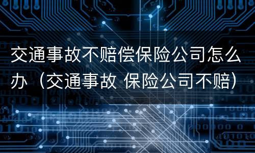 交通事故不赔偿保险公司怎么办（交通事故 保险公司不赔）