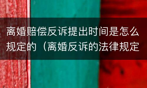 离婚赔偿反诉提出时间是怎么规定的（离婚反诉的法律规定）