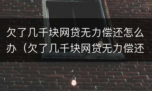 欠了几千块网贷无力偿还怎么办（欠了几千块网贷无力偿还怎么办啊）