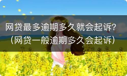 网贷最多逾期多久就会起诉？（网贷一般逾期多久会起诉）