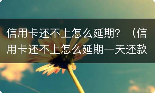 信用卡还不上怎么延期？（信用卡还不上怎么延期一天还款）
