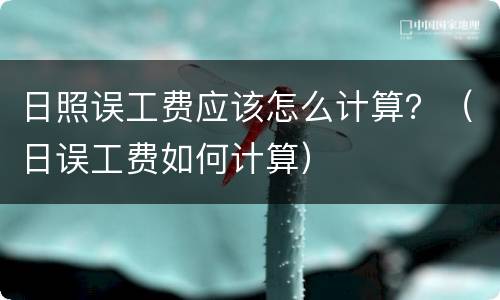 日照误工费应该怎么计算？（日误工费如何计算）