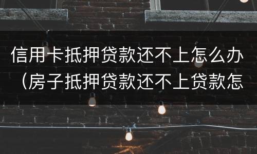 信用卡抵押贷款还不上怎么办（房子抵押贷款还不上贷款怎么办）