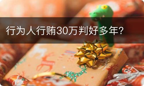 行为人行贿30万判好多年？