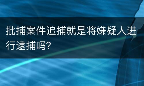 批捕案件追捕就是将嫌疑人进行逮捕吗？