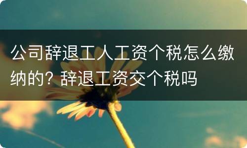 公司辞退工人工资个税怎么缴纳的? 辞退工资交个税吗