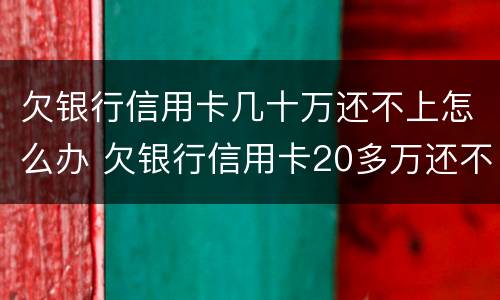 欠银行信用卡几十万还不上怎么办 欠银行信用卡20多万还不上咋办