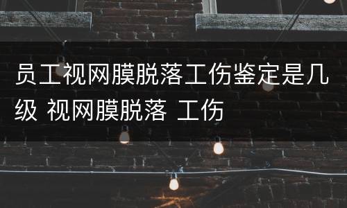 员工视网膜脱落工伤鉴定是几级 视网膜脱落 工伤