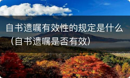 自书遗嘱有效性的规定是什么（自书遗嘱是否有效）