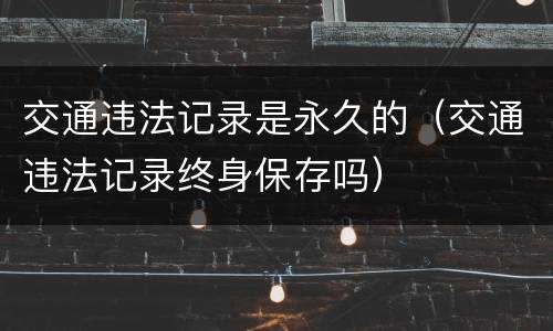 交通违法记录是永久的（交通违法记录终身保存吗）