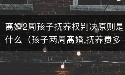 离婚2周孩子抚养权判决原则是什么（孩子两周离婚,抚养费多少钱）