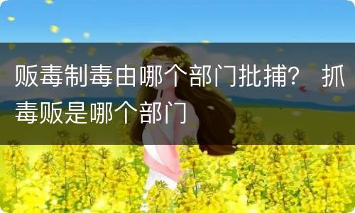 贩毒制毒由哪个部门批捕？ 抓毒贩是哪个部门