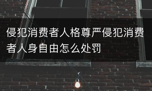 侵犯消费者人格尊严侵犯消费者人身自由怎么处罚