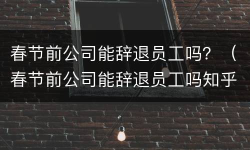 春节前公司能辞退员工吗？（春节前公司能辞退员工吗知乎）