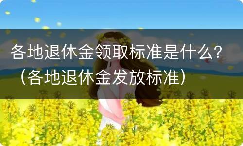 各地退休金领取标准是什么？（各地退休金发放标准）