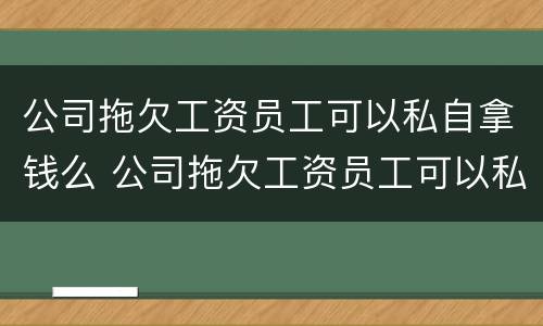 公司拖欠工资员工可以私自拿钱么 公司拖欠工资员工可以私自拿钱么嘛