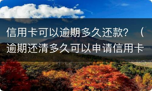 信用卡可以逾期多久还款？（逾期还清多久可以申请信用卡）