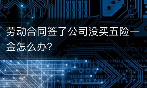 劳动合同签了公司没买五险一金怎么办？