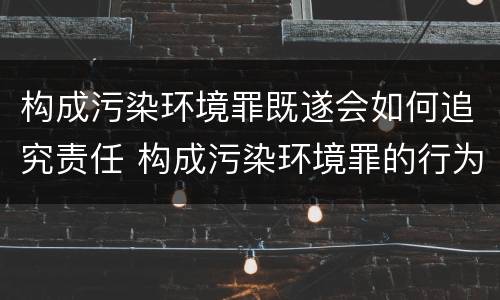 构成污染环境罪既遂会如何追究责任 构成污染环境罪的行为方式有哪些