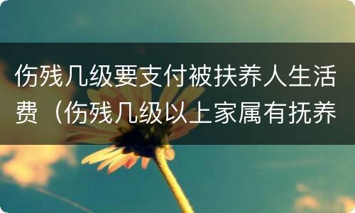 伤残几级要支付被扶养人生活费（伤残几级以上家属有抚养费）