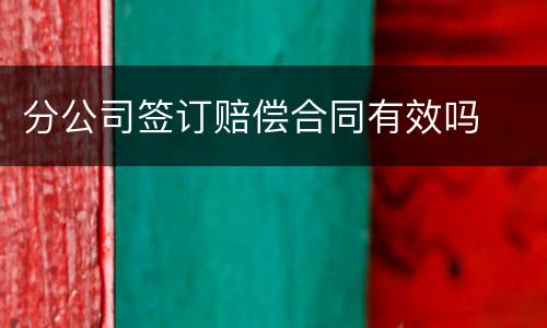 分公司签订赔偿合同有效吗
