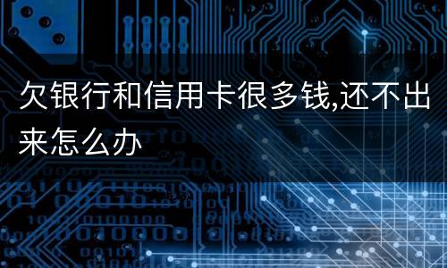 欠银行和信用卡很多钱,还不出来怎么办