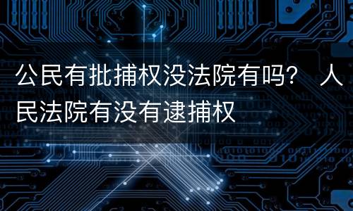 公民有批捕权没法院有吗？ 人民法院有没有逮捕权