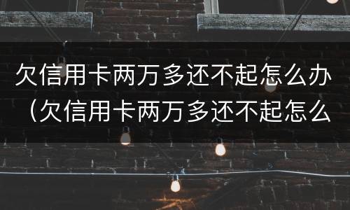 欠信用卡两万多还不起怎么办（欠信用卡两万多还不起怎么办呢）