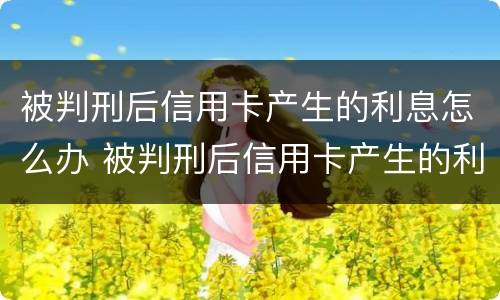 被判刑后信用卡产生的利息怎么办 被判刑后信用卡产生的利息怎么办理