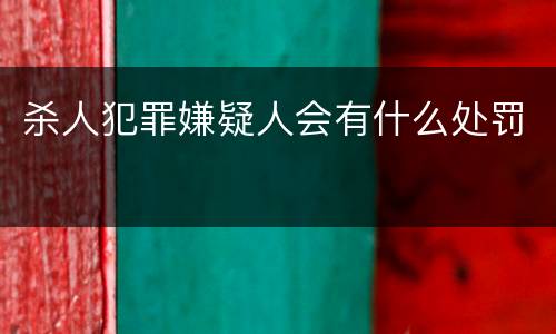 杀人犯罪嫌疑人会有什么处罚